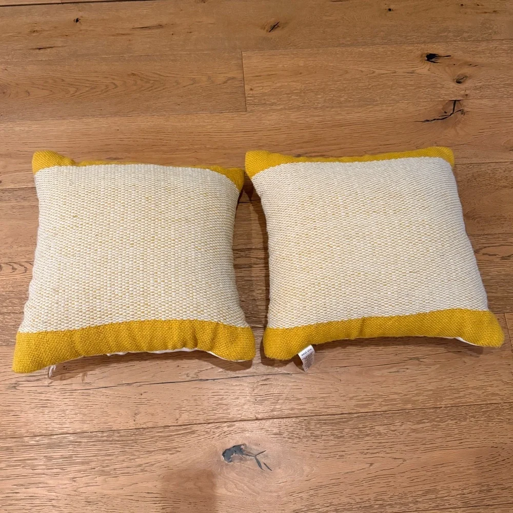 West Elm Banded Basketweave Indoor/ Outdoor Pillow set of 2